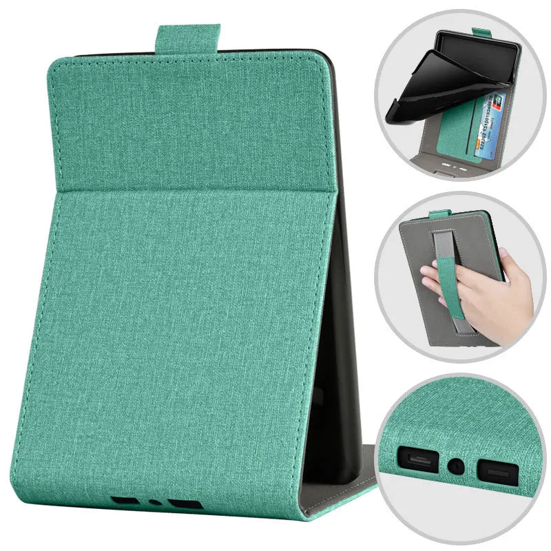 Kindle Paperwhite 6-inch protective case with bumper edges in an embossed leather-style design.