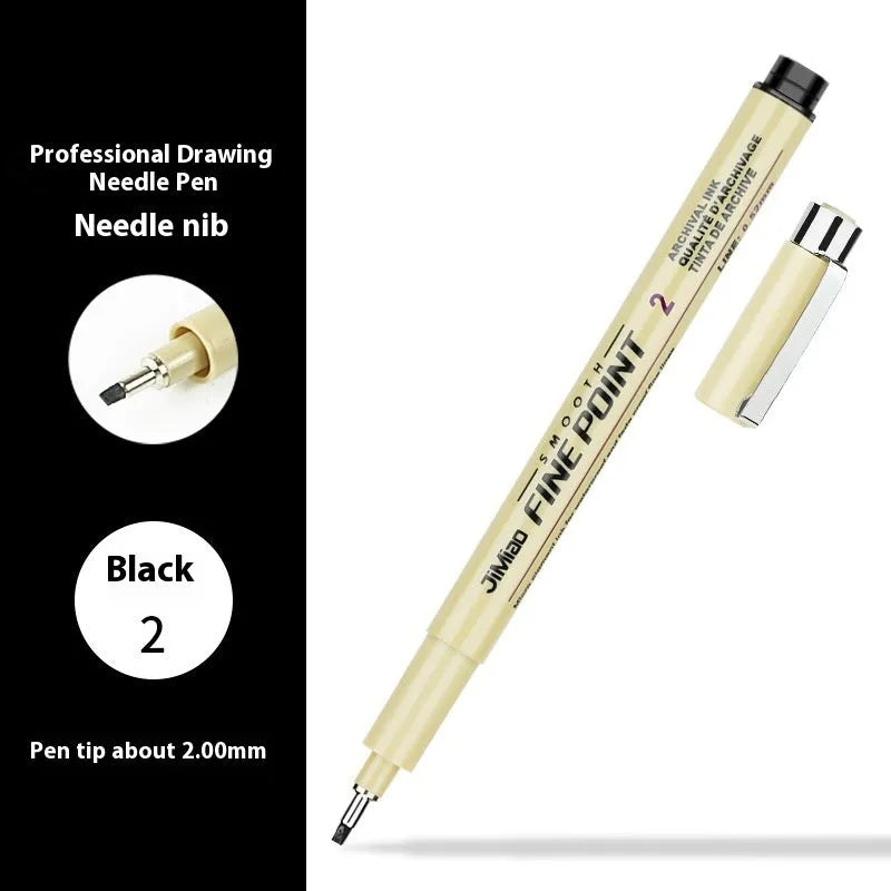 Needle drawing pen with syringe cartoon design, 133mm plastic body for art and writing