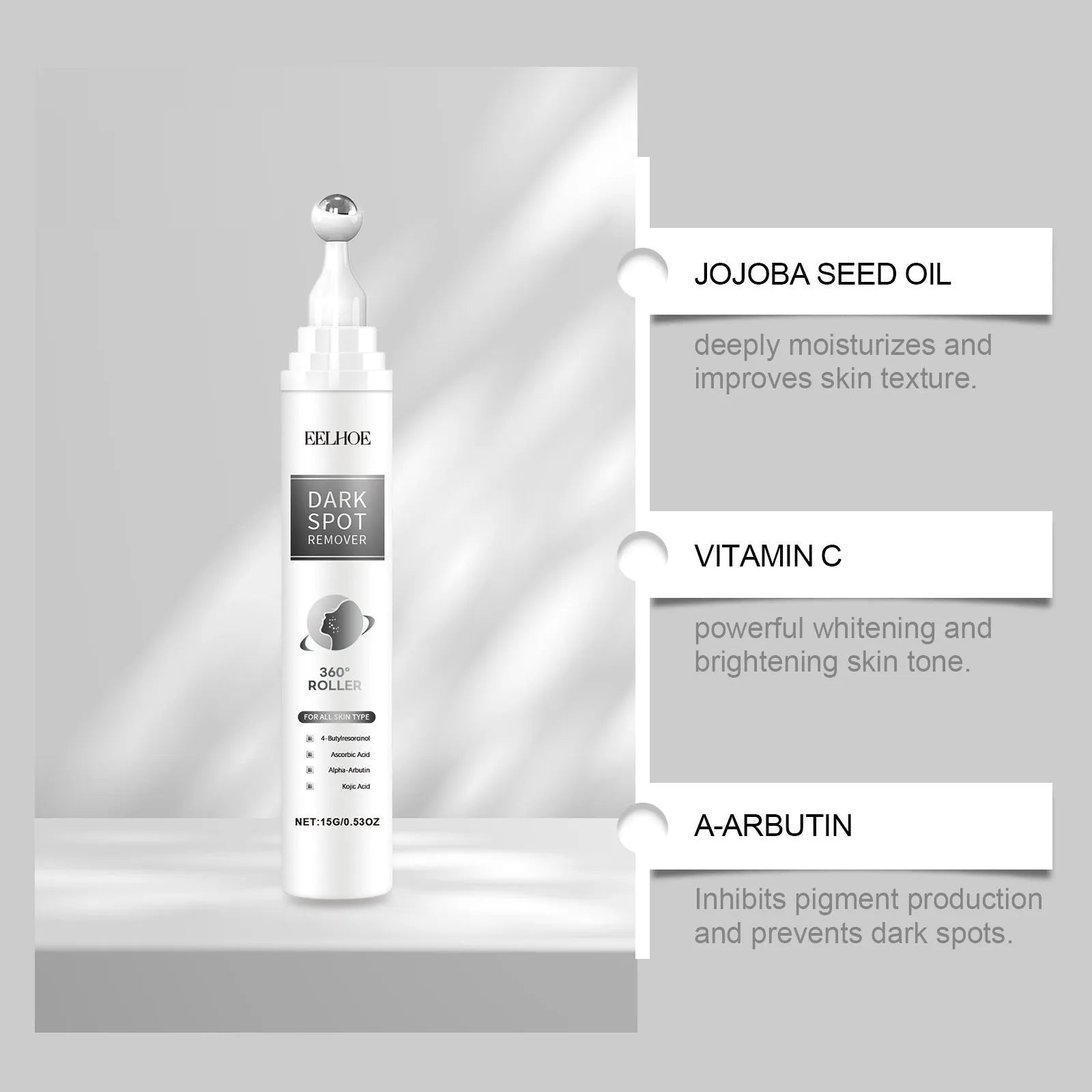 15g facial essence cream container for gentle moisturising and brightening with jojoba oil
