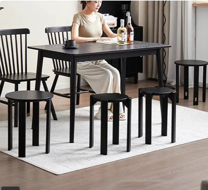 Iron stackable round dining stool in modern simple style available in four colour options