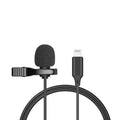 iPhone-compatible lavalier microphone with brass ring speakers and 1.5-metre cable for live recording