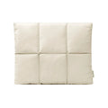 Soft fluffy polyester laptop sleeve in black or khaki with sewing thread detailing and four size options