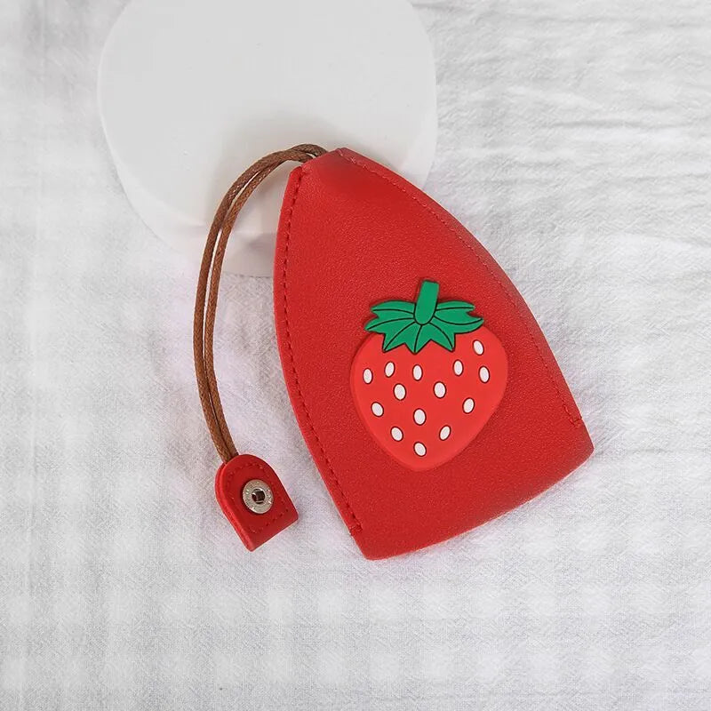 Cartoon style pull-out car key case made from PU leather in assorted designs