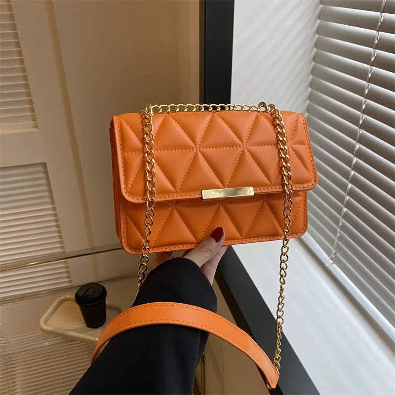 Women's casual retro PU messenger bag in horizontal square shape with decorative stitching