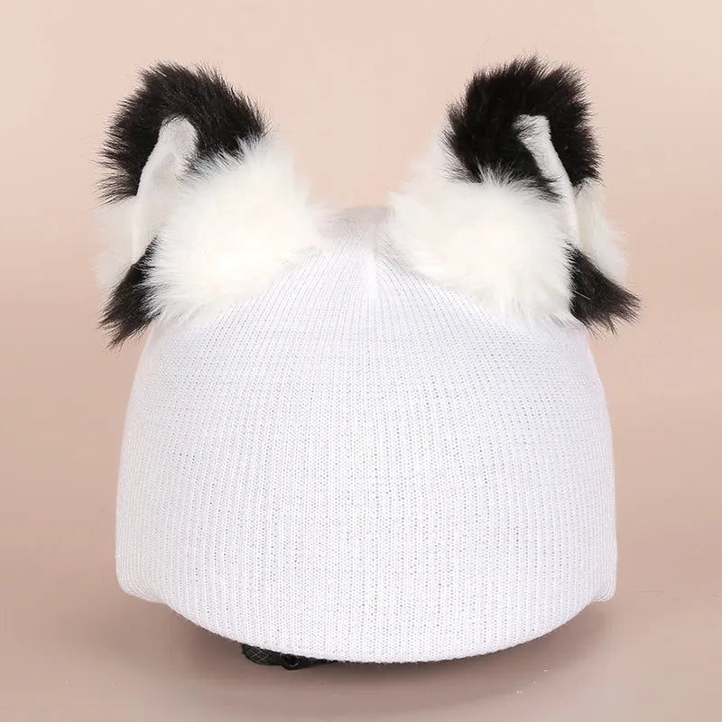 Soft plush cartoon character cover on an M-size bicycle helmet