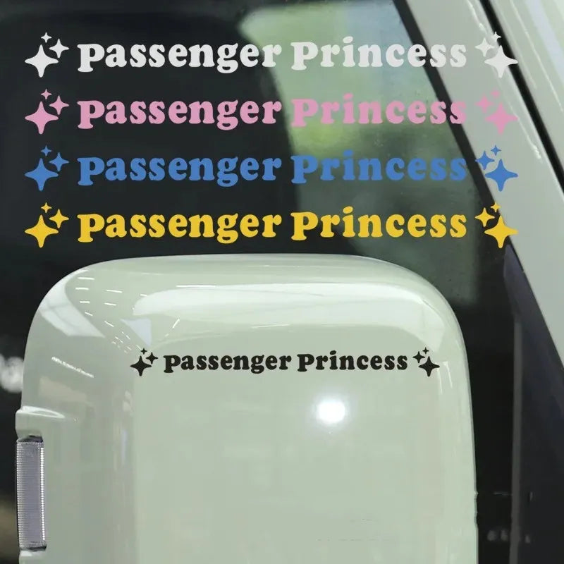 Passenger princess rearview mirror decorative sticker measuring 12.5cm in reflective colours