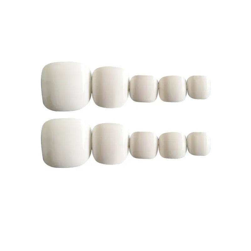 White starry sky pattern false nails set with adhesive glue for ladies