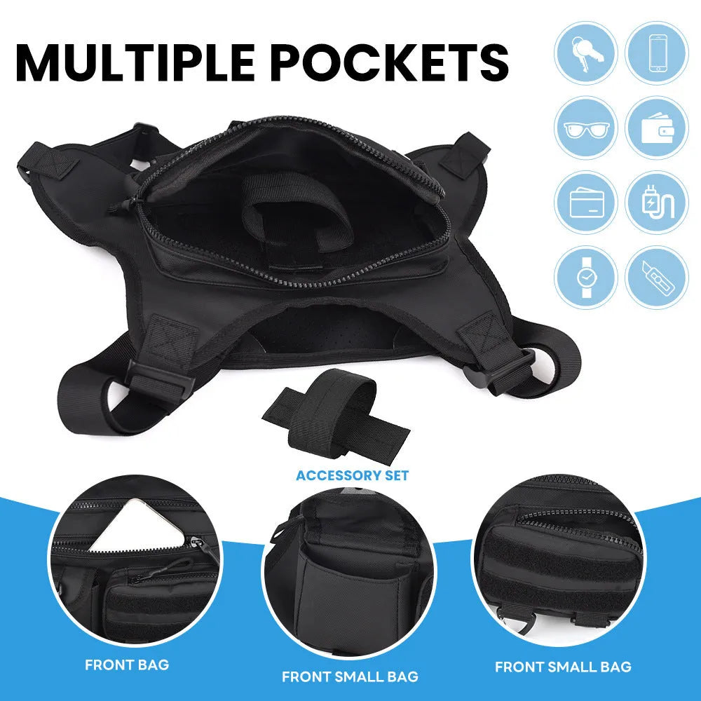 Oxford cloth chest bag with breathable vest design for outdoor sports and daily use