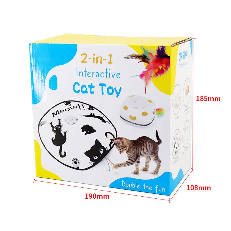 Plastic self-hi relief cat toy with automatic bouncing mechanism