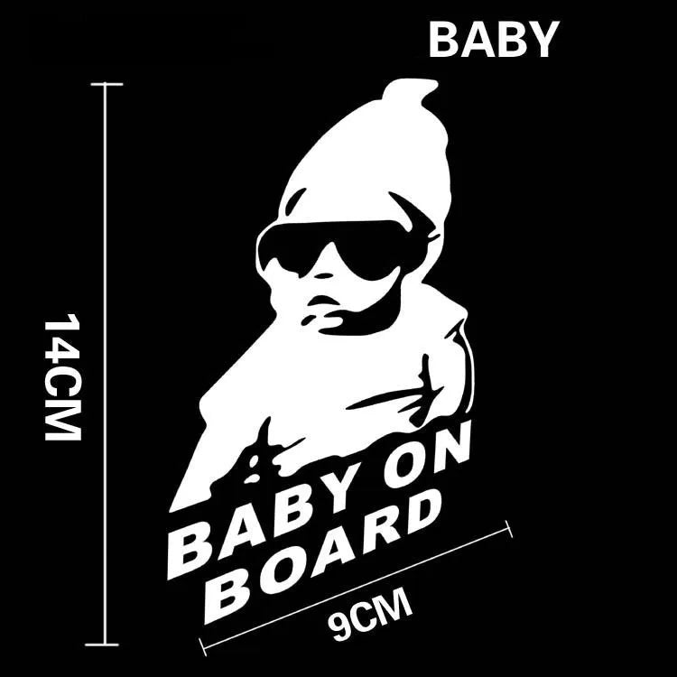 Self-adhesive reflective car sticker with Maichao Kid pattern 14x9cm in black