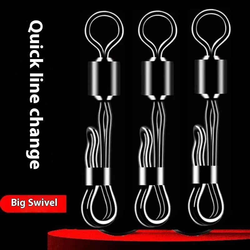 Brass quick change fishing clamp with barrel swivel and quick release mechanism
