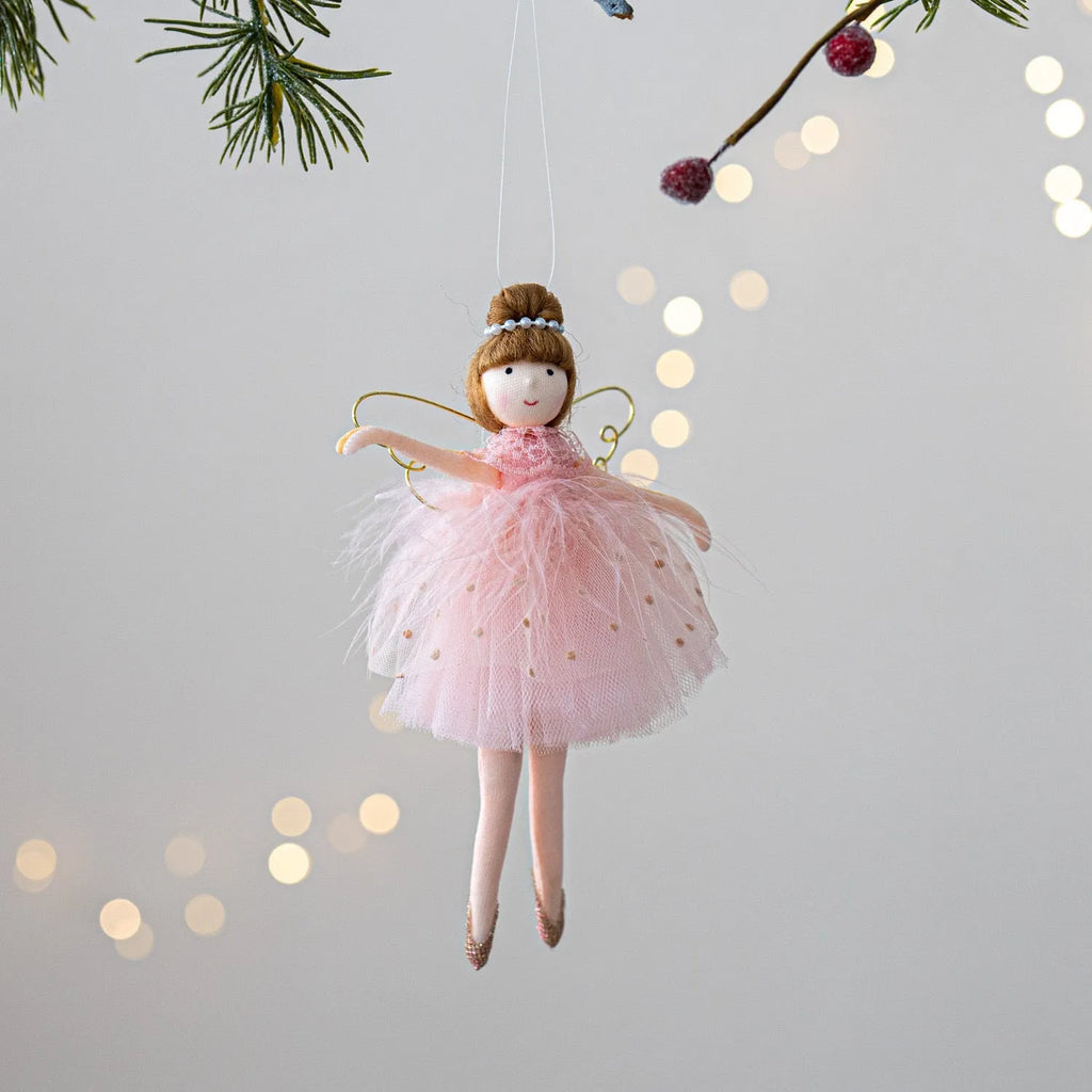 Pink or white ballet girl plush doll pendant with soft cloth material for decorative hanging display
