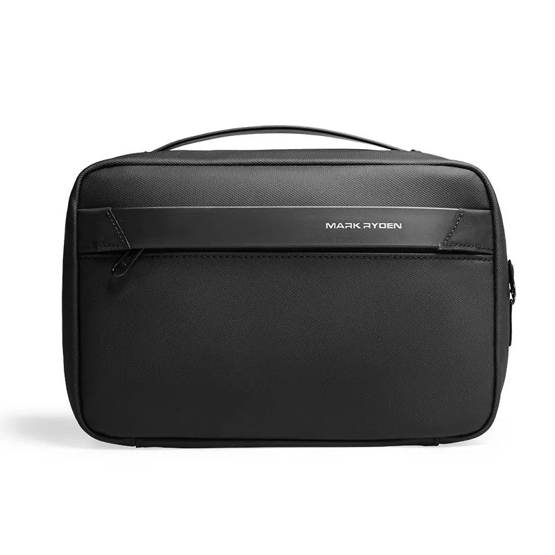 Men's portable toiletries storage bag in Oxford cloth with wet dry separation compartments