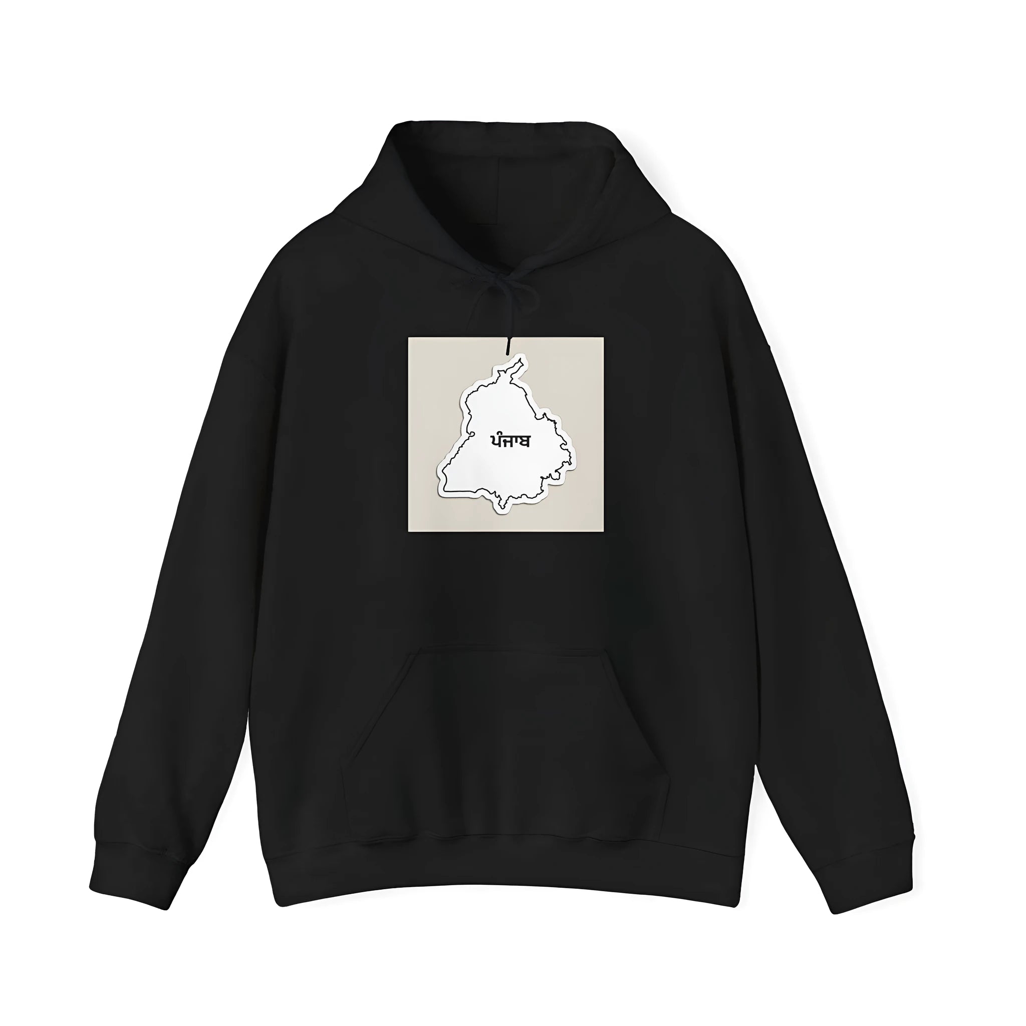 Black drop-shoulder sleeve casual hoodie with loose fit and side pockets in Japanese Korean style
