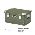 Field Green aluminium alloy outdoor storage box for camping and vehicle-mounted gear, size 58x38x28 cm