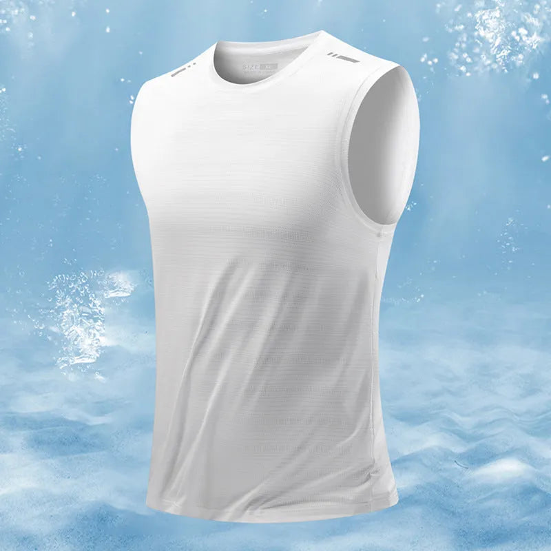 Men's loose fit sleeveless waistcoat in bamboo polyester fabric available in multiple colours