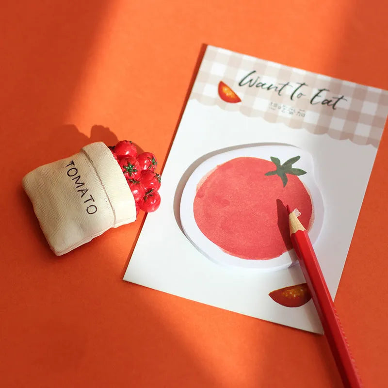 Food Bread Handbook note paper pack with 30 sheets in food-themed colours on 85mm by 120mm cards.