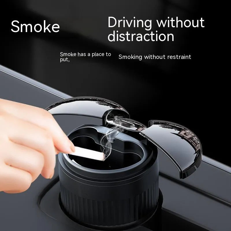 Metal smart car ashtray with infrared sensor and touch controls