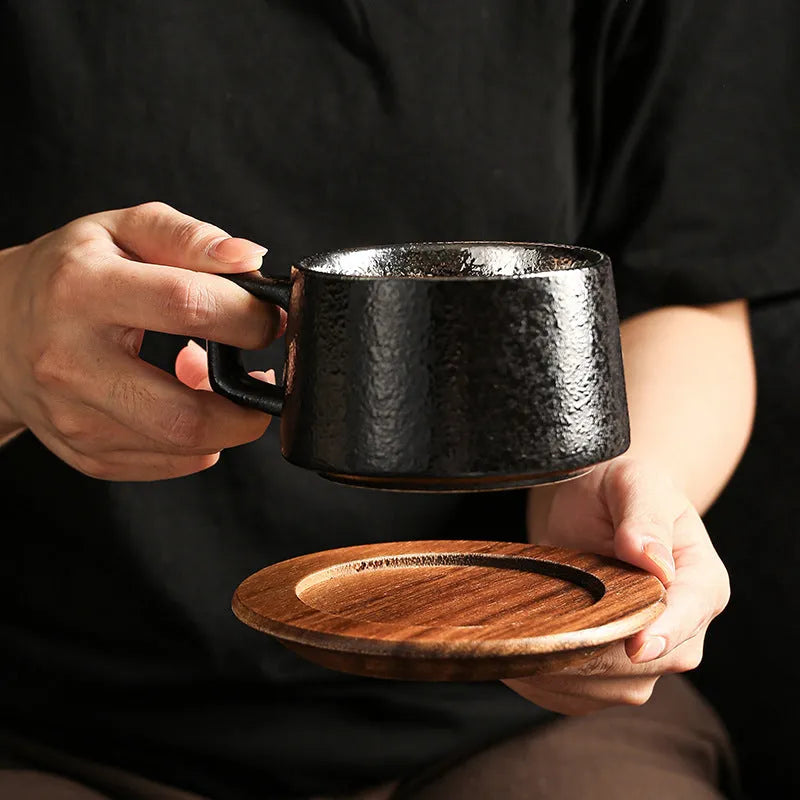 Office afternoon tea gift set showing coffee cup tumbler with gold-plated gift box packaging