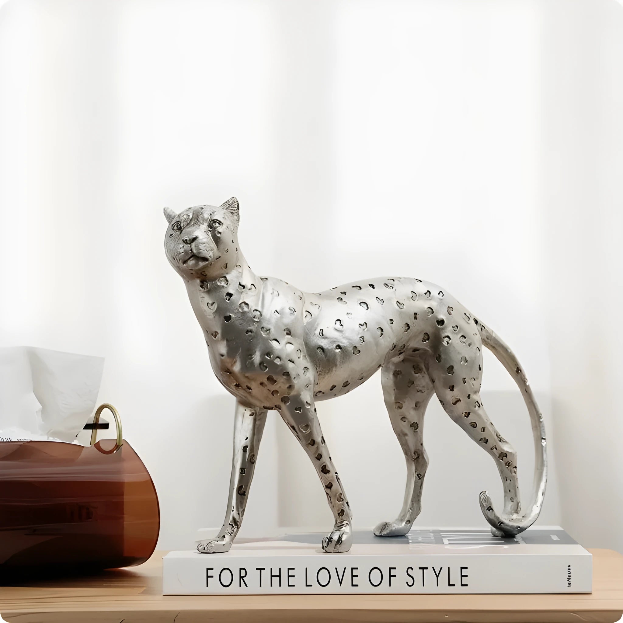 Leopard resin home ornament in American Leopard colour in large, small, and walking posture styles