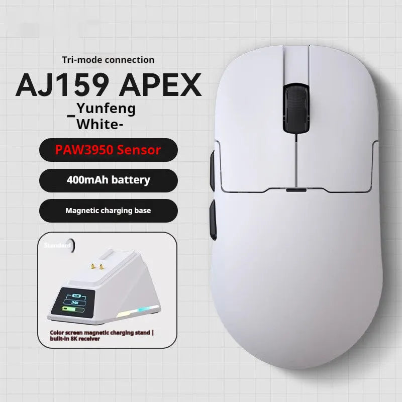 AJ159 gaming mouse in eight colour options with tri-mode wireless wired Bluetooth connectivity
