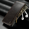 Samsung Galaxy Note 9 PU leather flip phone case in black, brown and red colours
