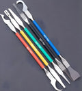 Five-piece plastic tool knife remover set with stainless steel blades for component disassembly