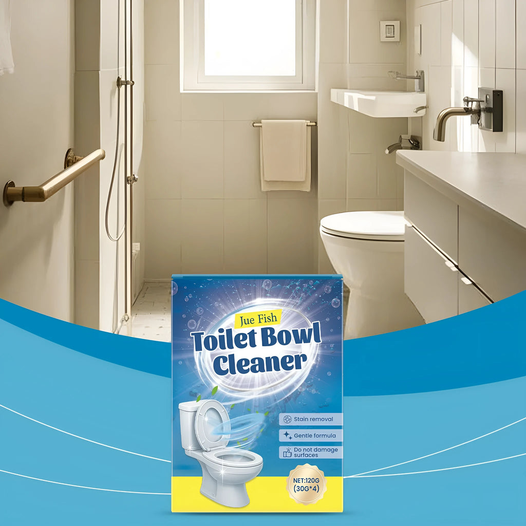 Pack of toilet cleaning powder showing four individual 30g sachets, totalling 120g.