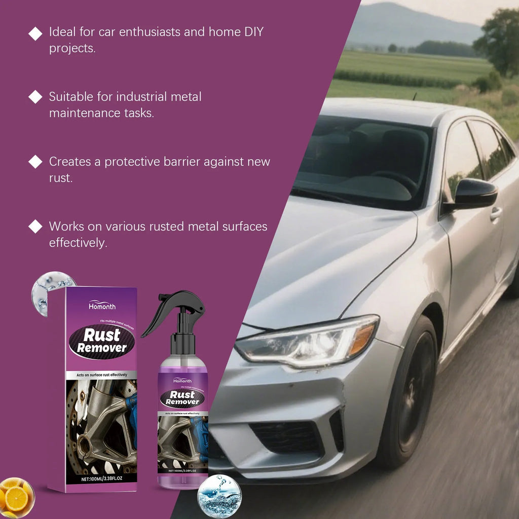 Rust remover 100ml bottle with acid-based formula for cleaning metal surfaces