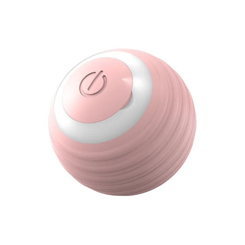 Blue automatic rechargeable self-moving cat toy ball on floor