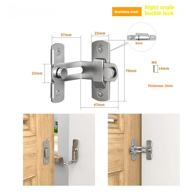 American-style black carbon steel sliding door lock with stainless steel shackle for barn doors.