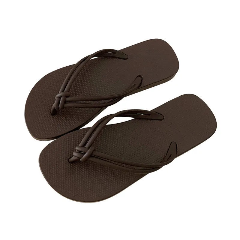Women's casual PVC flip flops with toe covering style and injection moulded non-slip sole in multiple colour options.