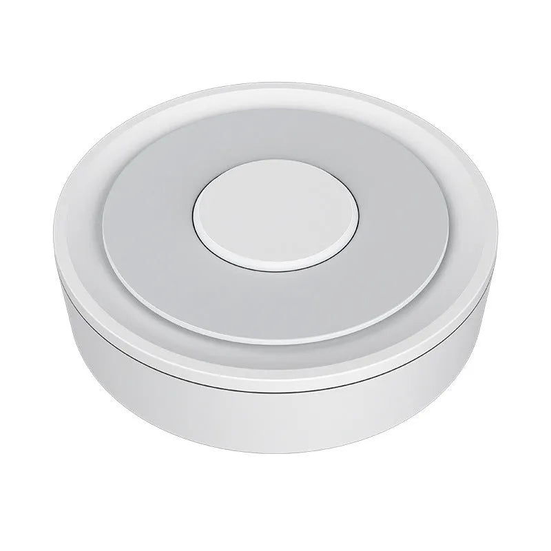 White ZigBee smart home gateway measuring 78mm square with wireless connectivity for home automation