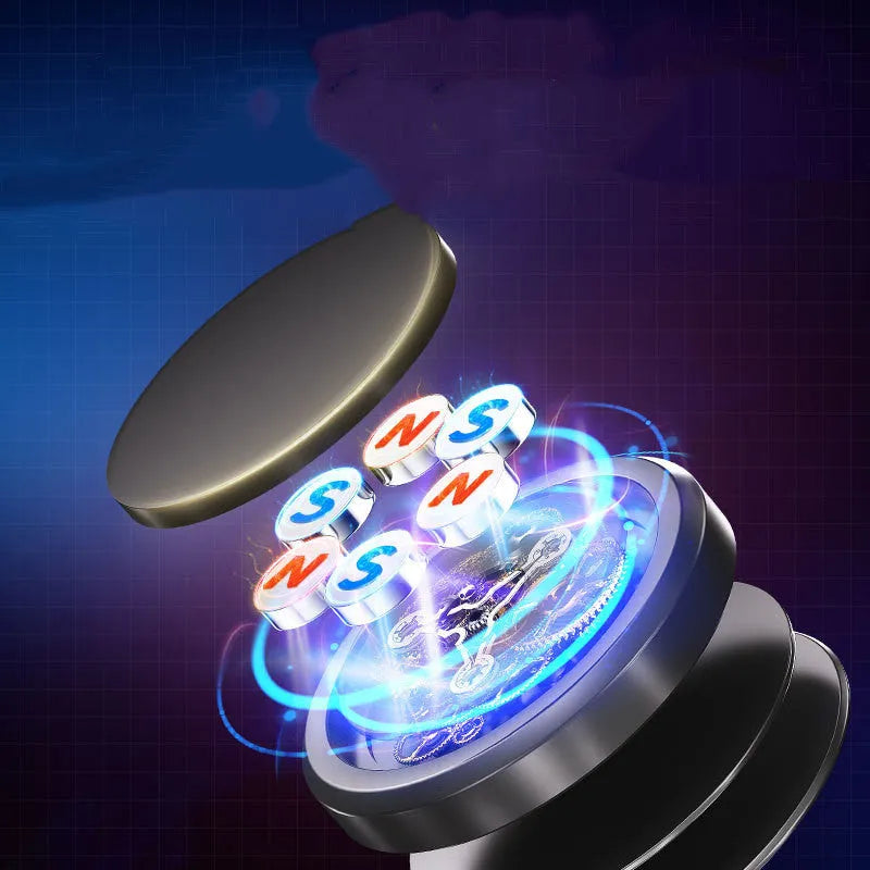 Obsidian black alloy magnetic phone holder with centripetal force mechanism