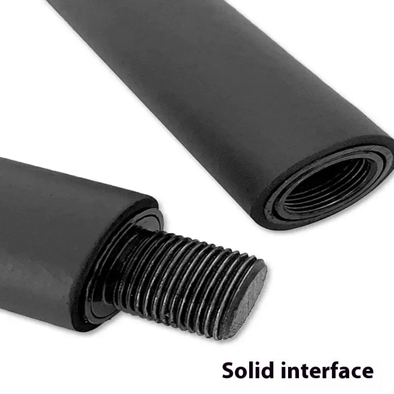 A two-segment push-and-pull fitness rod for yoga and pilates exercises.