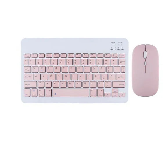 Bluetooth keyboard with rechargeable mouse in multiple colour options including white, green and pink