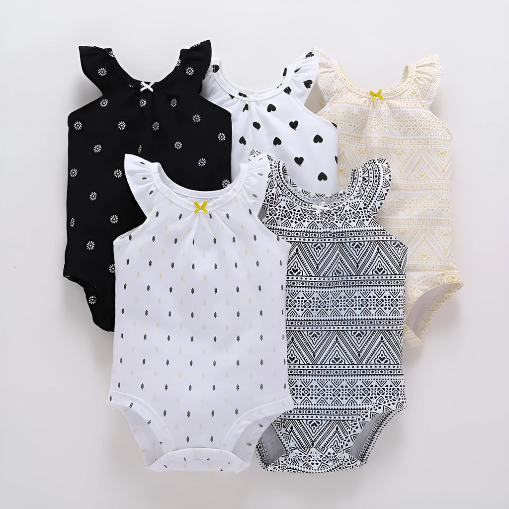Summer sleeveless baby romper jumpsuit in simple style for newborn girls, available in multiple sizes