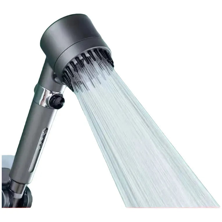 Portable ABS plastic shower head with three-gear adjustment for spray, massage and rain settings