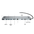 Ten In One MacBook Multi-function Adapter aluminium alloy USB-C hub with HDMI VGA USB 3.0 RJ45 Ethernet SD card slot and Type-C charging in Space Grey
