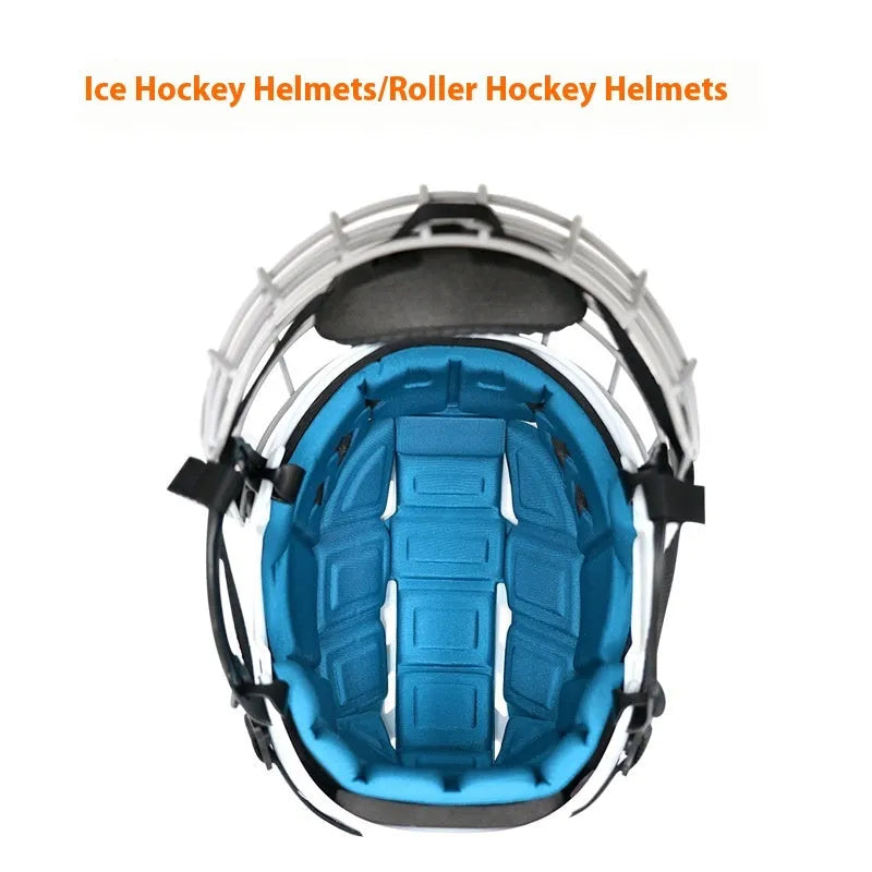 Ice hockey protective helmet with carbon steel face mask and impact-resistant shell