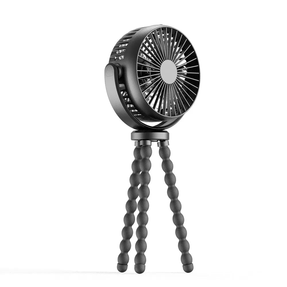 HOMEFISH F2 automatic shake head portable fan with LED light and removable mounting bracket