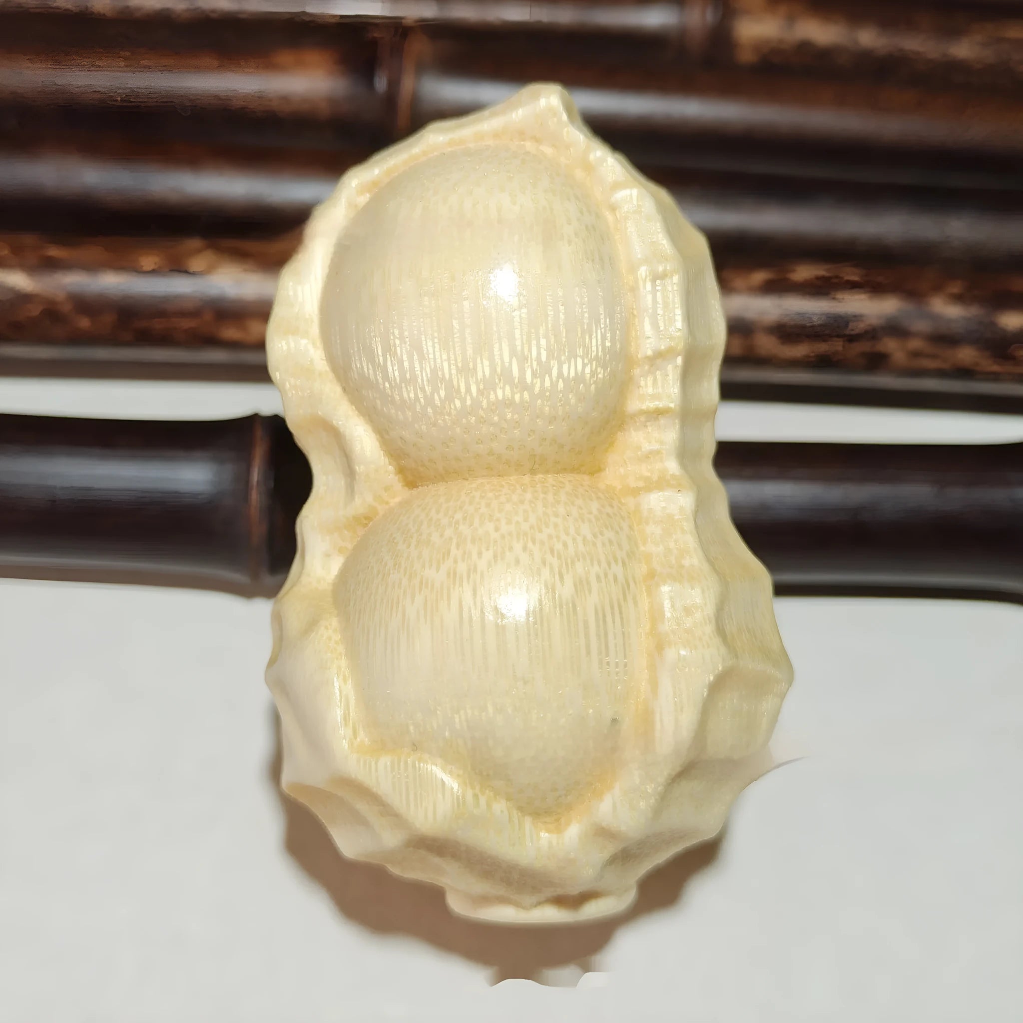 Solid natural bamboo carving peanut ornament in modern simplicity style