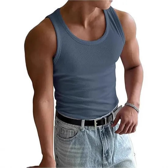 Men's tight fitting round neck sports T-shirt in polyester with wool lining for workouts