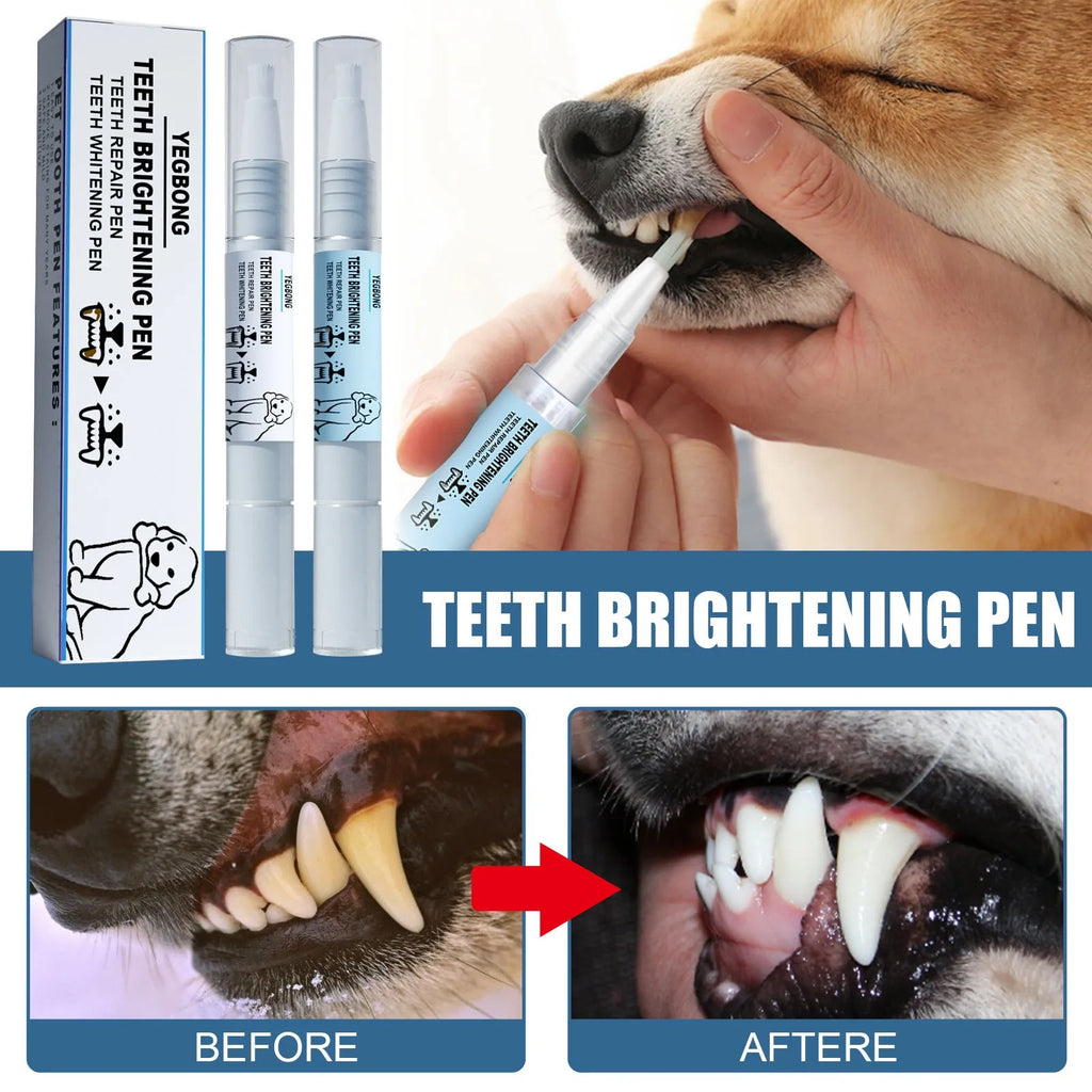 Yegbong pet teeth whitening pen with dental brush applicators for dogs and cats