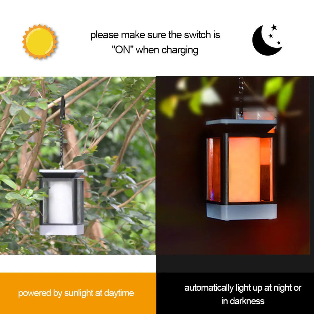 Antique flame design solar LED street lamp in black or grey for outdoor lighting without electrical wiring