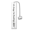 Stainless steel metal bookmark with a tassel in one of five colour options