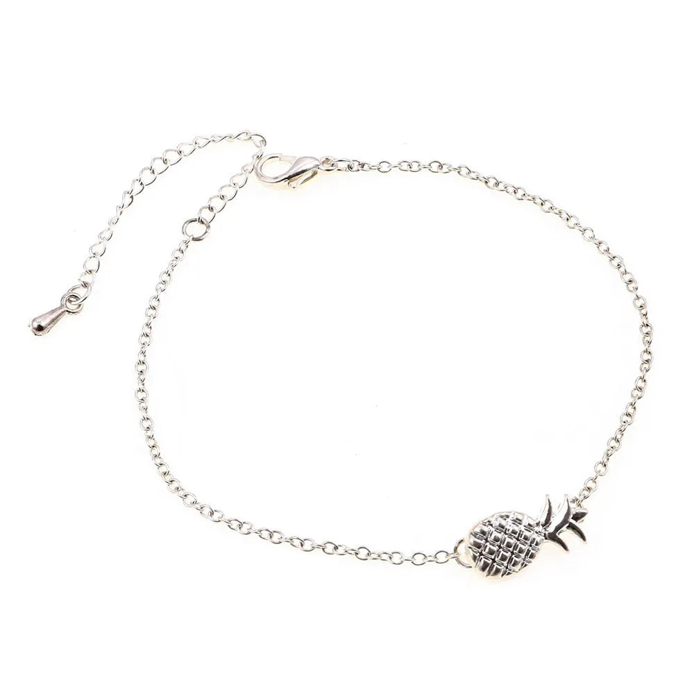 XINGX series alloy pineapple charm bracelet in gold and silver colour options