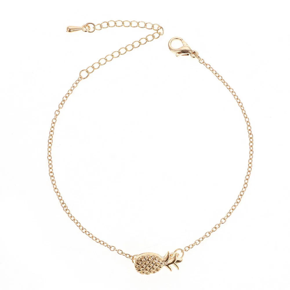 XINGX series alloy pineapple charm bracelet in gold and silver colour options