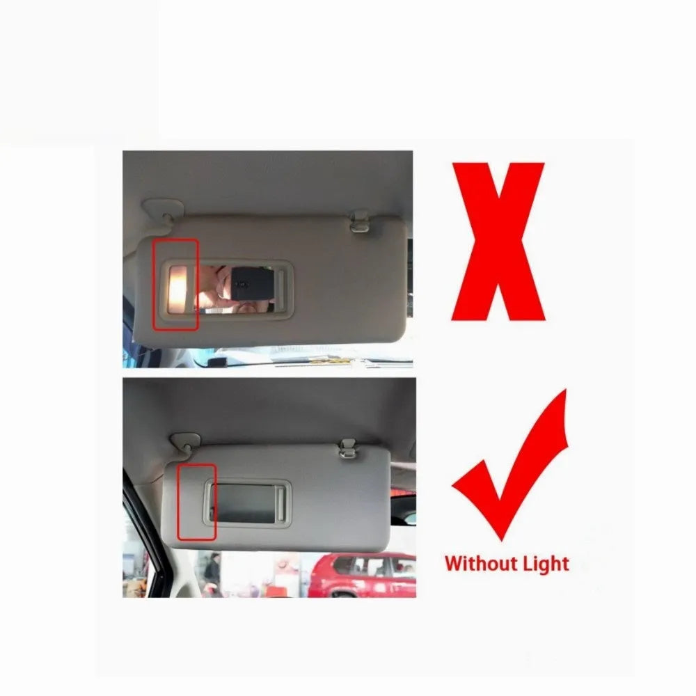 Beige sun visor with cosmetic mirror for Nissan Lida 2005-2012 models, dimensions 43x23x8cm