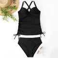 Women's separated swimwear bikini set in nylon fabric showing slim fit design and high waist styling
